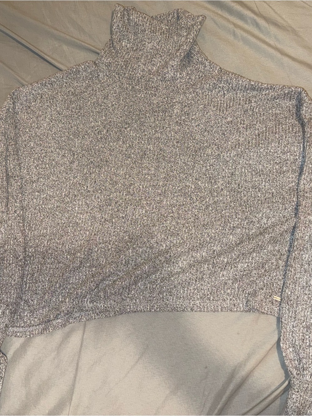 Hollister Marled Gray Ribbed Turtleneck Sweater
